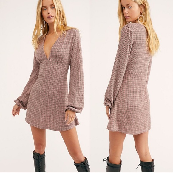 Free People Dresses & Skirts - NWT Free people selin mini dress houndstooth